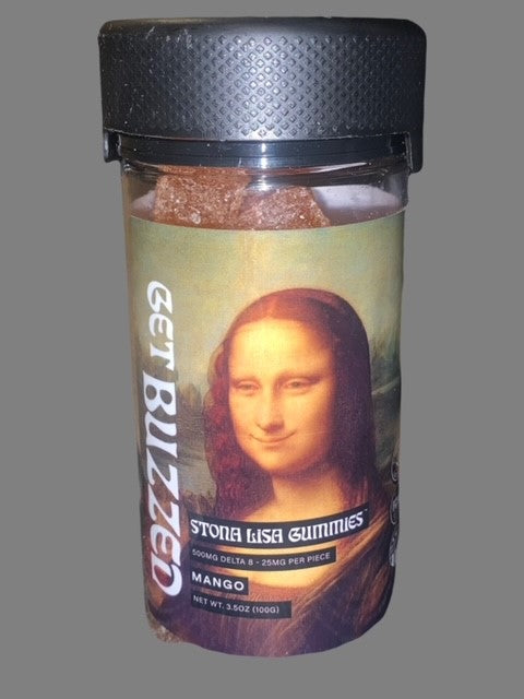 Get Buzzed Stona Lisa Gummies - Mango - 25mg Delta 8 Mango